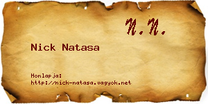 Nick Natasa névjegykártya